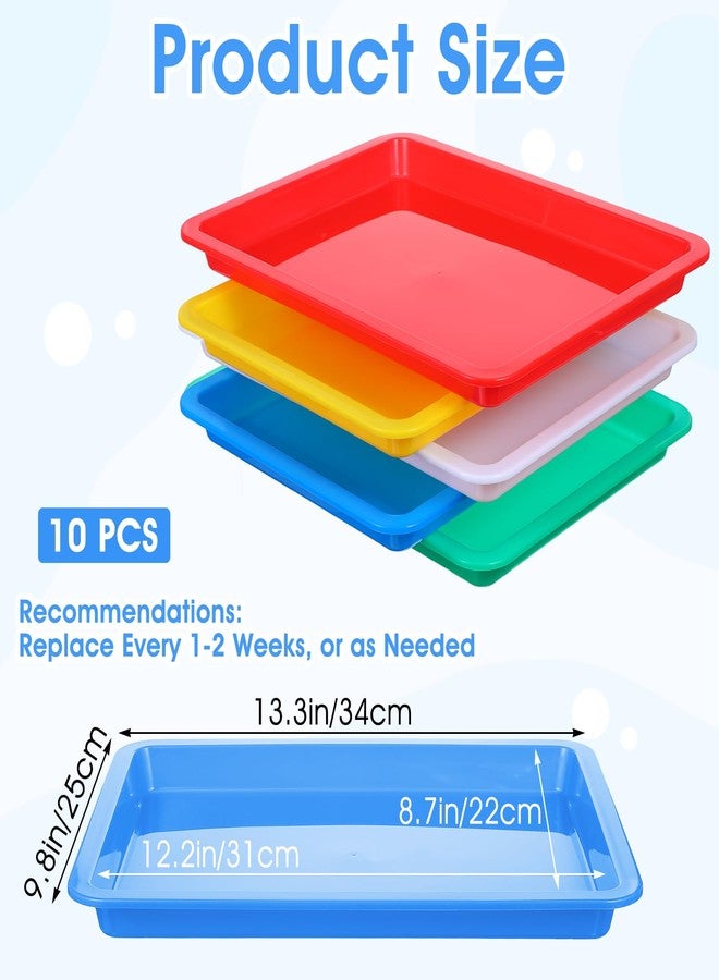 AojSup 10 Pcs Small Kitten Litter Box 11 x 8.5 x 1.2 in Rabbit Litter Pan Mini Open Cat Box Low Entry Waterproof Travel Toilet for Kittens Bunny Kitty Guinea Pig Small Pet Supplies (Multicolor) - Image 2